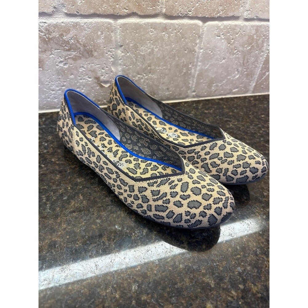 Rothy's The Flat Ballet Flats Round Toe Cheetah Leopard Print Size 11 EUC
